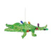 Alligator with Lights Ornament: a green translucent Florida alligator draped with colorful miniature Christmas lights.