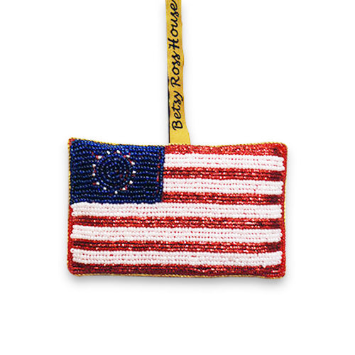Betsy Ross House Sequin Flag Ornament