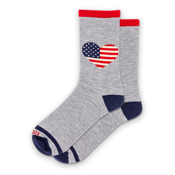 Women's Americana Heart Crew Socks
