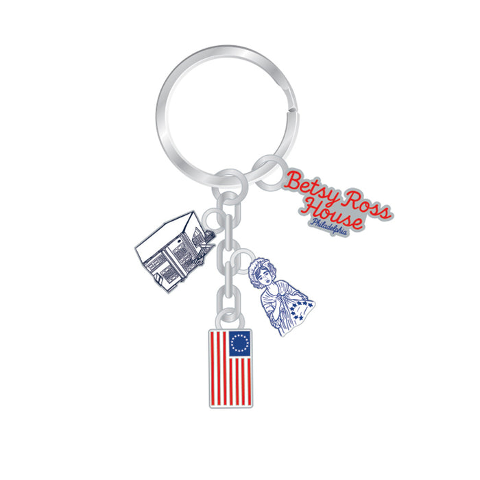 Betsy Ross House Icons Dangle Keychain