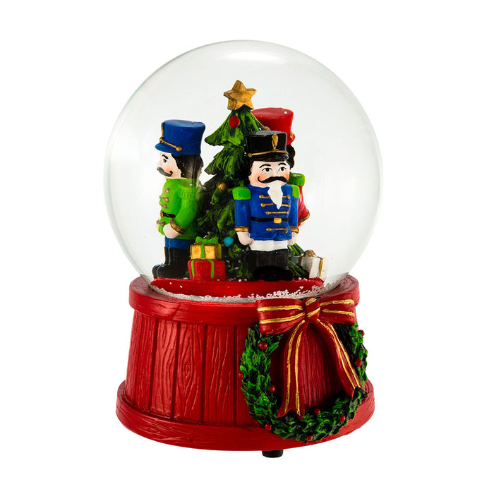 Wind-Up Musical Nutcracker "Silent Night" Water Globe
