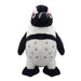 The Penguin Plush is extra large with black wings, a white belly with black spots, and a black head featuring big pink and white eyes—making it an ideal zoo gift shop find.