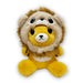 The Tiger Lion Cap Cutie Plush is a plush toy bear in a soft, fuzzy lion costume with mane and face, shown sitting upright against a white background—ideal for encouraging cognitive development.