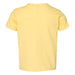 The back view of the Tulsa Zoo Est. 1928. Bear Toddler T-Shirt, a plain, short-sleeved, light yellow shirt, is displayed against a white background.