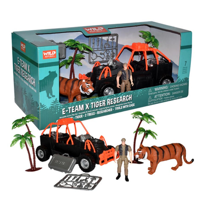 Tiger and Jeep Jungle Plastic Kids Play Set