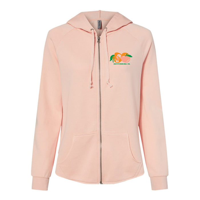 Gettysburg National Military Park Sherfy Peaches Women's Fleece Zip Hooded Sweatshirt