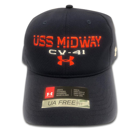 UA Free Fit USS Midway CV-41 Ball Cap Hat - Navy