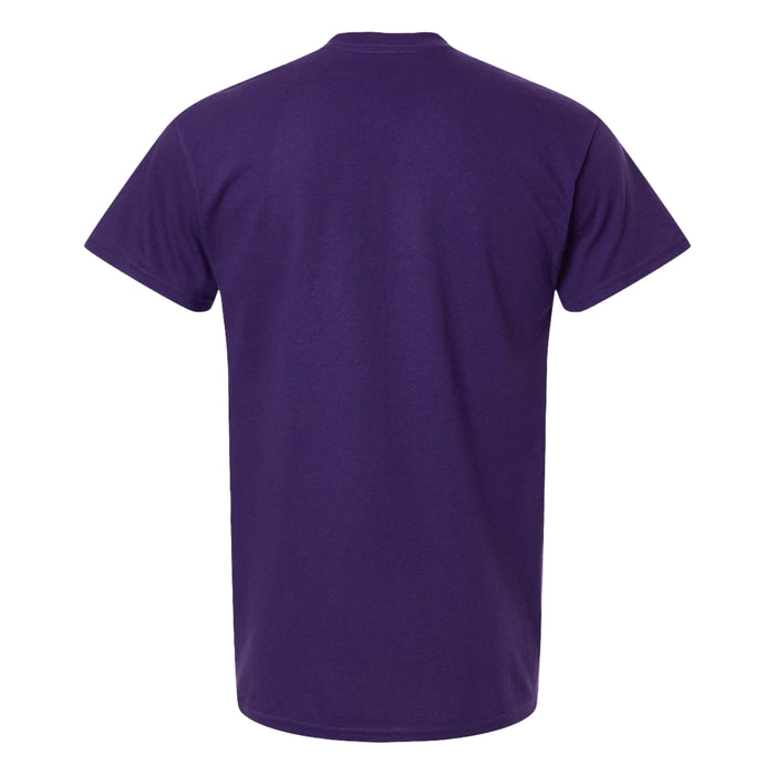 A dark purple short-sleeve t-shirt featuring the Tulsa Zoo Est. 1928 logo, perfect for building an eco-conscious wardrobe or wearing on your next zoo adventure.