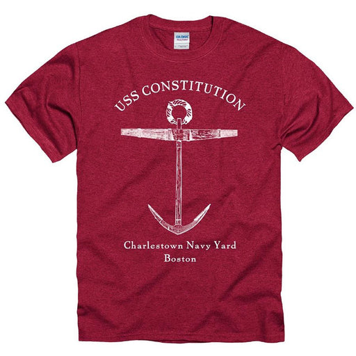 Adult Red ''Anchor'' Tee - USS Constitution