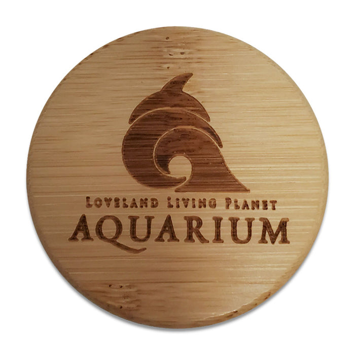 Blue Water Bottle with Bamboo Top - Living Planet Aquarium