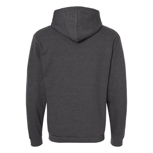 A plain dark gray Tulsa Zoo Est. 1928. Elephant Hooded Zip Sweatshirt shown from the back, featuring long sleeves and a relaxed fit—ideal for fans of unique zoo apparel.