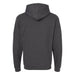 A plain dark gray Tulsa Zoo Est. 1928. Elephant Hooded Zip Sweatshirt shown from the back, featuring long sleeves and a relaxed fit—ideal for fans of unique zoo apparel.
