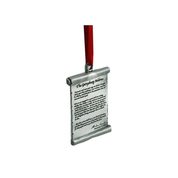 Gettysburg Address Pewter Ornament