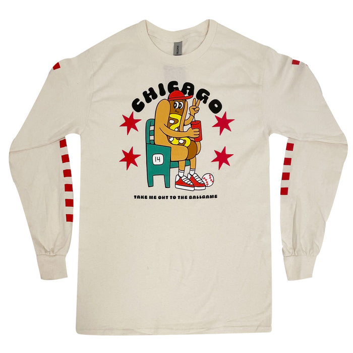 Chicago Hot Dog Unisex Long Sleeve Tee - 'Take me out to the Ballgame'