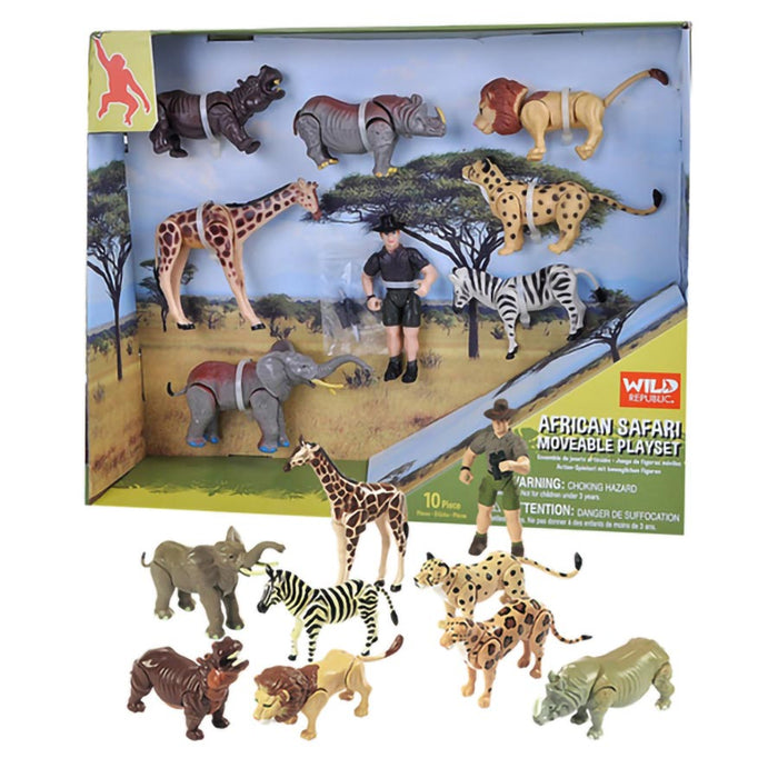 African Safari Movable Plastic Savannah Toy Play Set