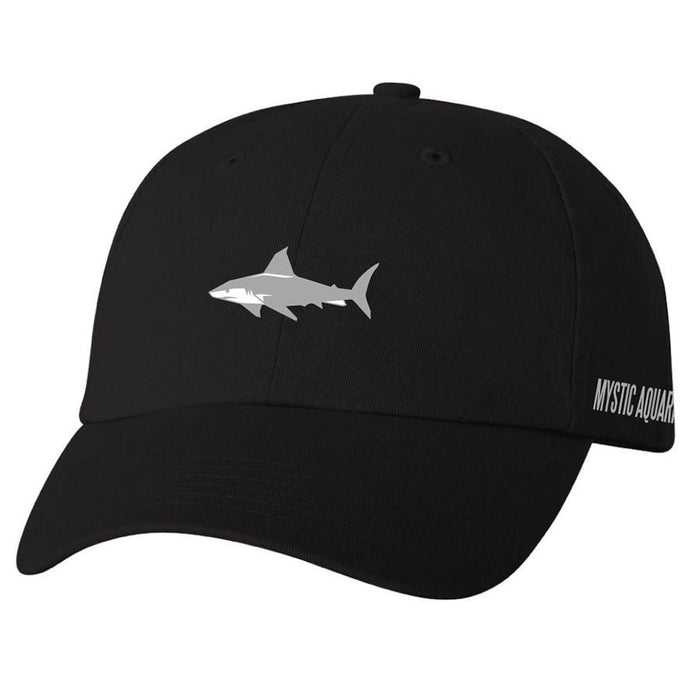 Embroidered Shark Cap Hat - Mystic Aquarium Logo