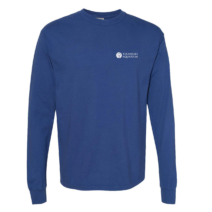 Tennessee Aquarium Logo Apparel Long Sleeve Navy Tee