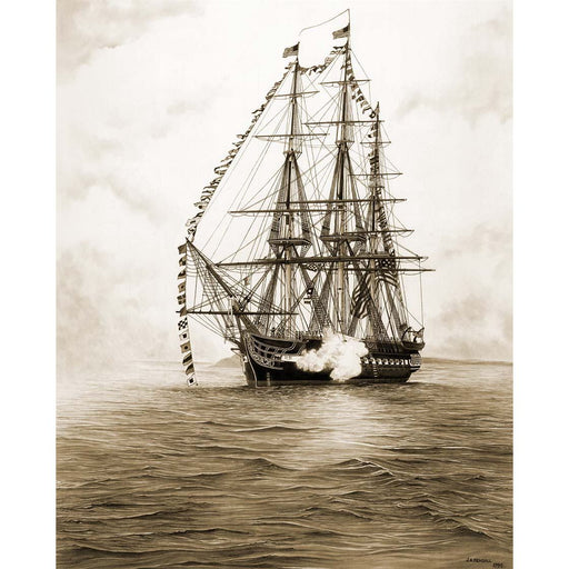USS Constitution Naval Ship Firing Print