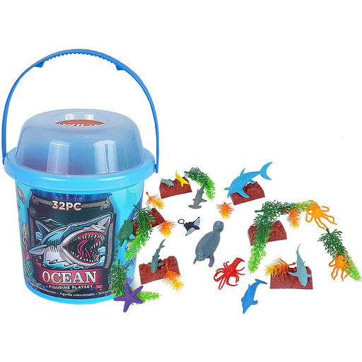 Ocean Toy Bucket set of Aquatic Figurines