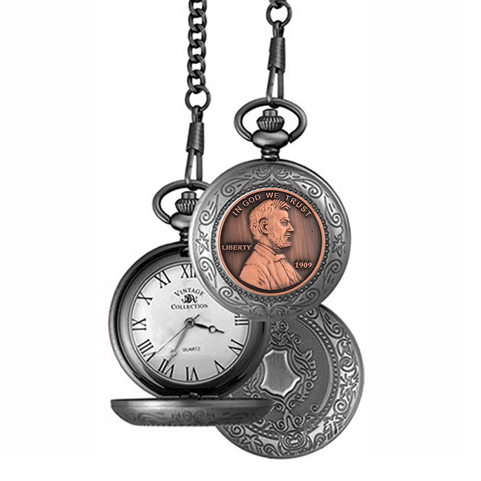 Ford's Theatre Lincoln Penny Pocket Watch