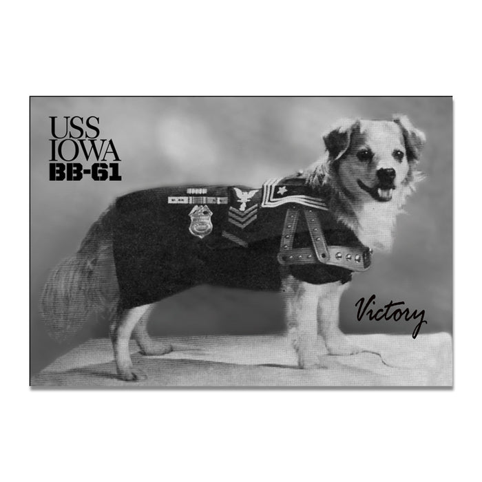 Battleship IOWA Vicky Dog Magnet