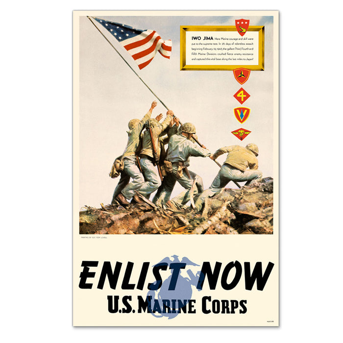 Iwo Jima Enlist Now U.S. Marine Corps Poster