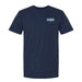 The USS Midway Museum Infographic T-Shirt is a navy blue short-sleeve tee featuring a small USS Midway logo printed on the left chest to celebrate naval history. Displayed against a simple white background, this comfortable t-shirt makes an ideal souvenir from the iconic USS Midway Museum.