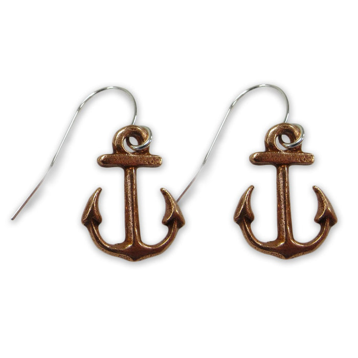 3-D Molded USS Constitution Copper Earrings