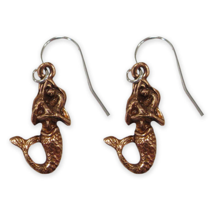 3-D Molded USS Constitution Copper Earrings