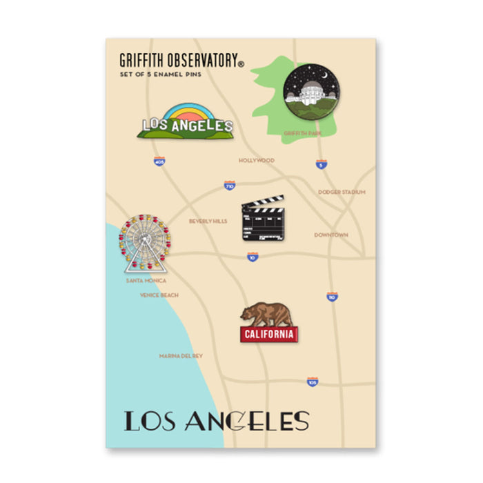 Griffith Observatory L.A. Enamel Pin Set