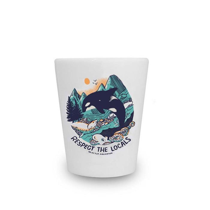 Seattle Aquarium Respect The Locals Shot Glass