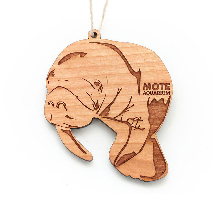 Mote Marine Laboratory Manatee Wooden Ornament