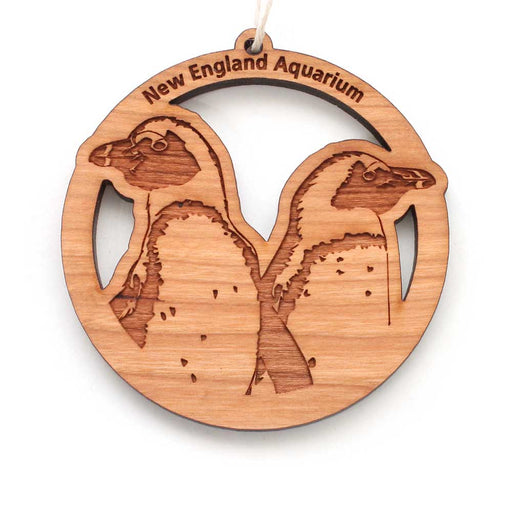 New England Aquarium Penguin Wood Christmas Ornament
