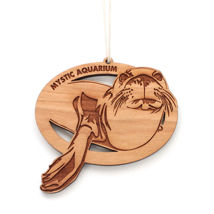 Mystic Aquarium Laser Cut Wood Sea Lion Christmas Ornament