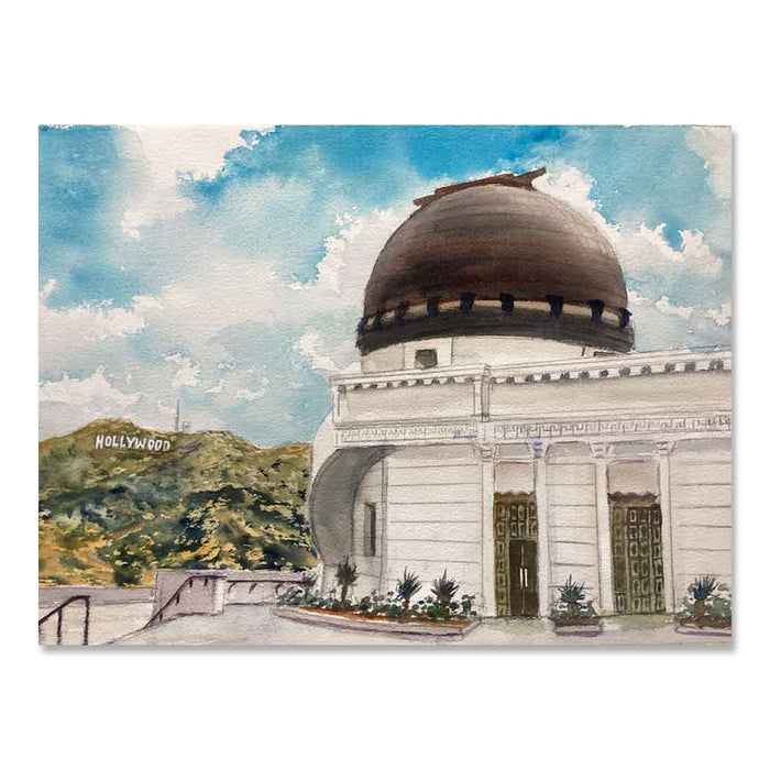 Griffith Observatory¬Æ Hollywood Sign Watercolor Print