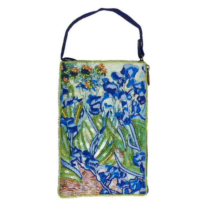 Beaded Irises Crossbody Purse
