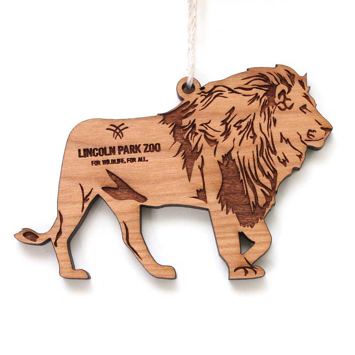 Lincoln Park Zoo Wood Lion Ornament