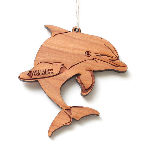 Mississippi Aquarium Wooden Dolphin Ornament