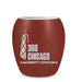 A clear barrel shot glass etched with a white logo featuring a stylized building and the text “360 CHICAGO” arranged vertically, with “A Magnicity Experience” below.