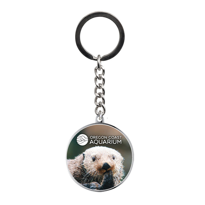 Oregon Coast Aquarium Sea Otter Glass Dome Keychain