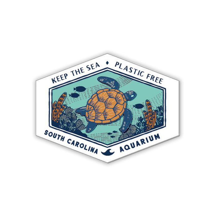 South Carolina Aquarium Sea Turtle Wooden Magnet