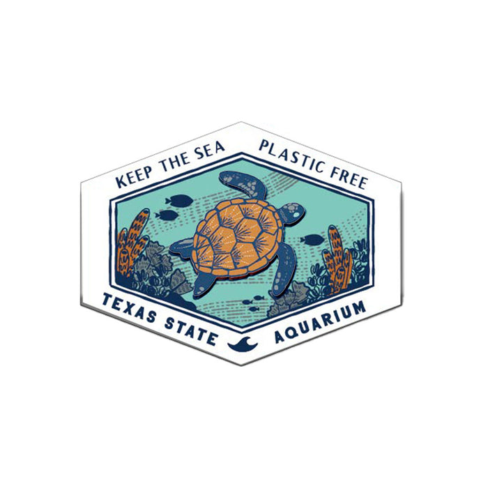 Texas State Aquarium Sea Turtle Wooden Magnet
