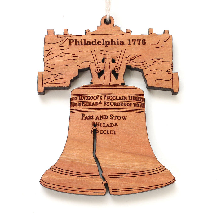 Philadelphia Liberty Bell Wood Ornament