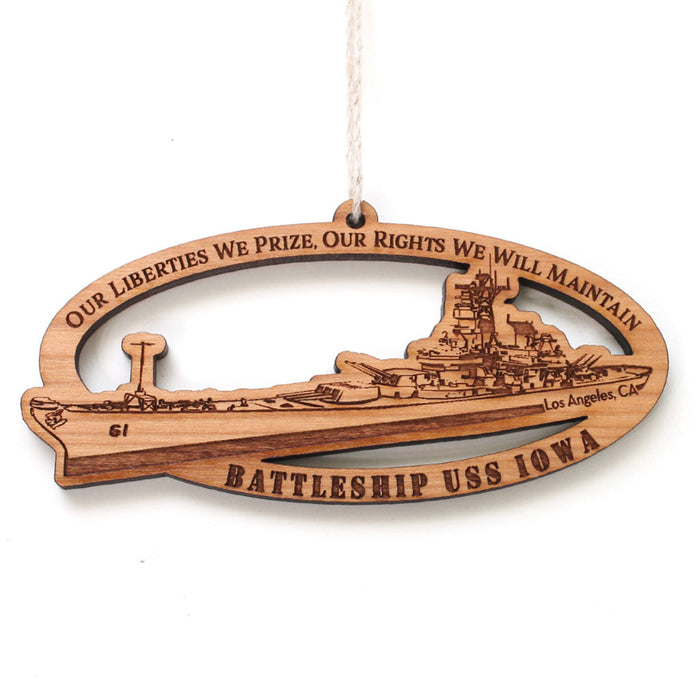 Battleship IOWA Wood Ornament