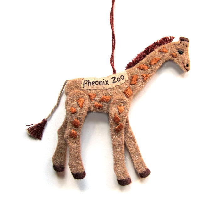 Phoenix Zoo Giraffe Wool Ornament