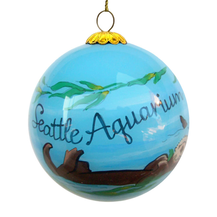 Seattle Aquarium Sea Otter Hand Painted Ornament
