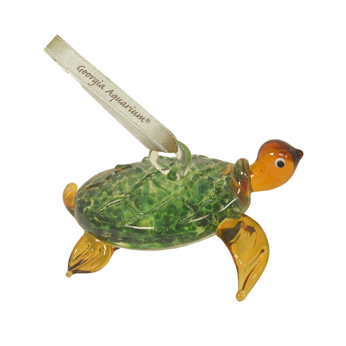 Georgia Aquarium Turtle Glass Ornament