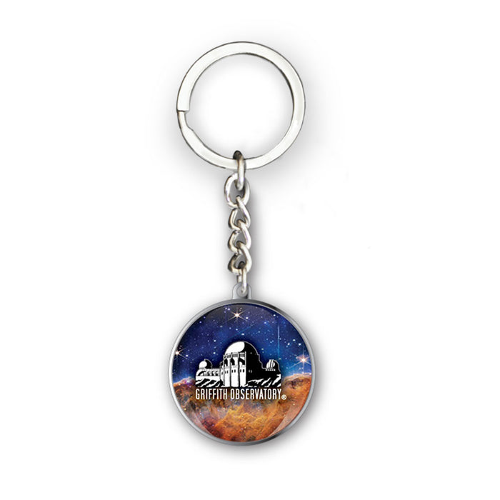 Griffith Observatory Nebula Glass Dome Keychain