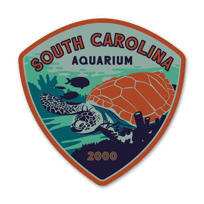 South Carolina Aquarium Turtle Foil Magnet