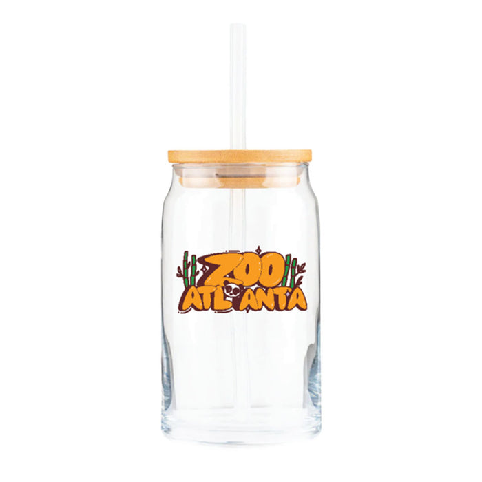Zoo Atlanta Retro Panda Glass Can